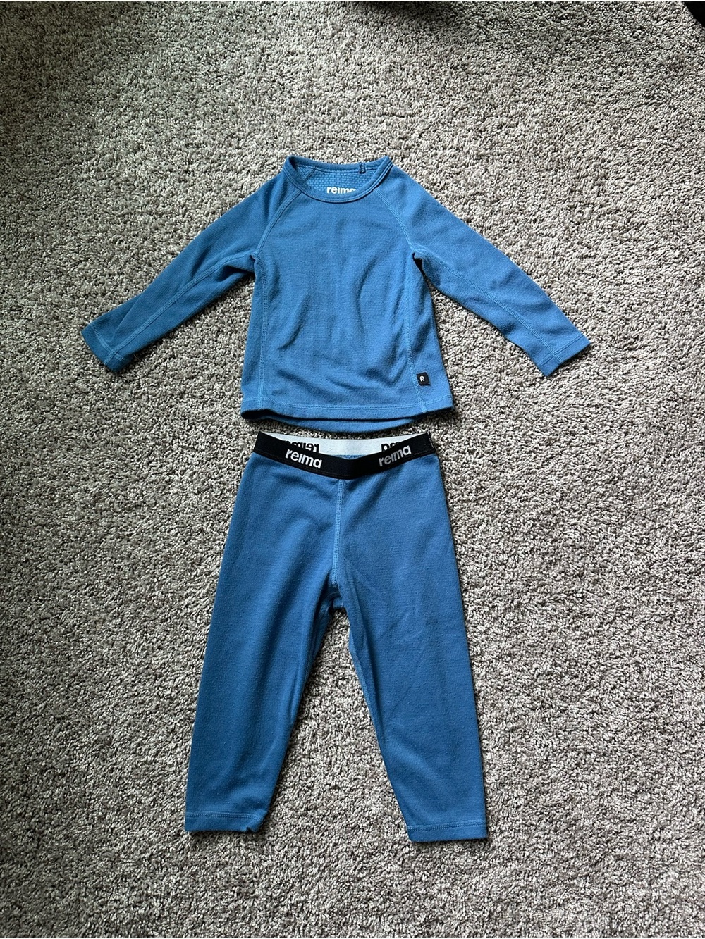 Reima Baby Thermolite Lani Base Layer Set Size 12 Months - High Wicking In Blue
